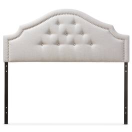 Baxton Studio - Cora Modern and Contemporary Fabric Upholstered Full Size Headboard - Greyish Beige