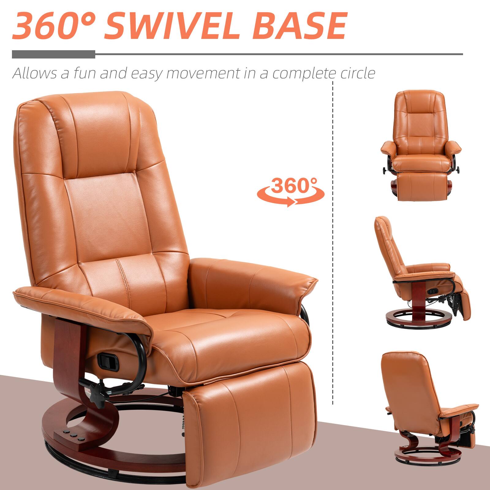 360° SWIVEL BASE  
Allows a fun and easy movement in a complete circle