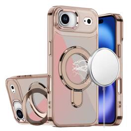 Kitcheniva - Radiant Chrome Magnetic Circle Stand Phone Case With Tempered Glass For iPhone Air - Desert Titanium