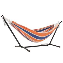 Vivere - Double Cotton Hammock, Comfortable Daybed, Steel Stand, 9' - Orange Punch