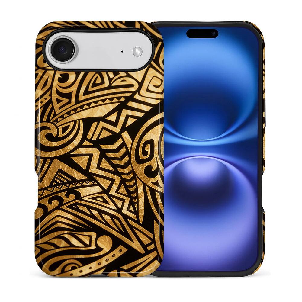 BUBM - Smartphone Case for iPhone - 2-Layer Durable Smartphone Protection Case - Golden Tribal Armor - Golden Tribal Armor for iPhone Air