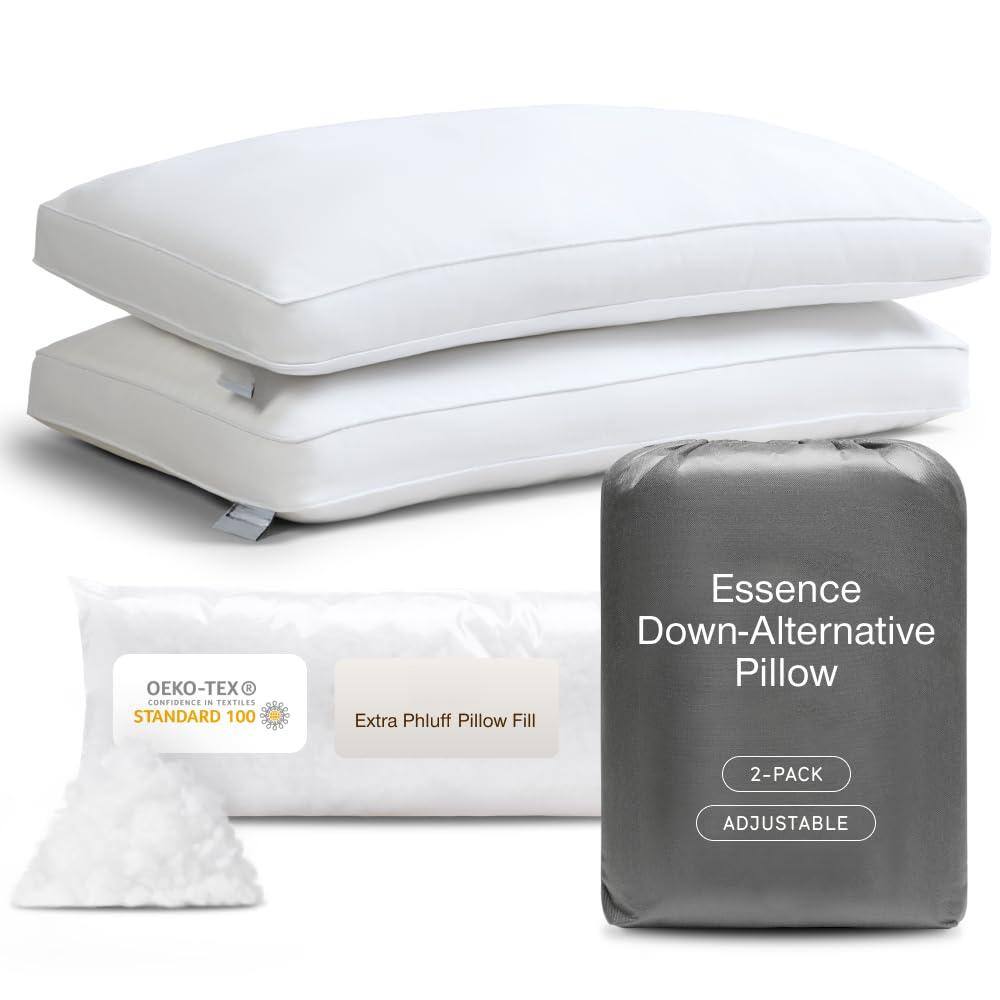 Hirose Alice - Essence Down Alternative Pillow Size Pillows For Sleeping Adjustable To Luxury Hotel Or Side Sleepers - Essence Queen
