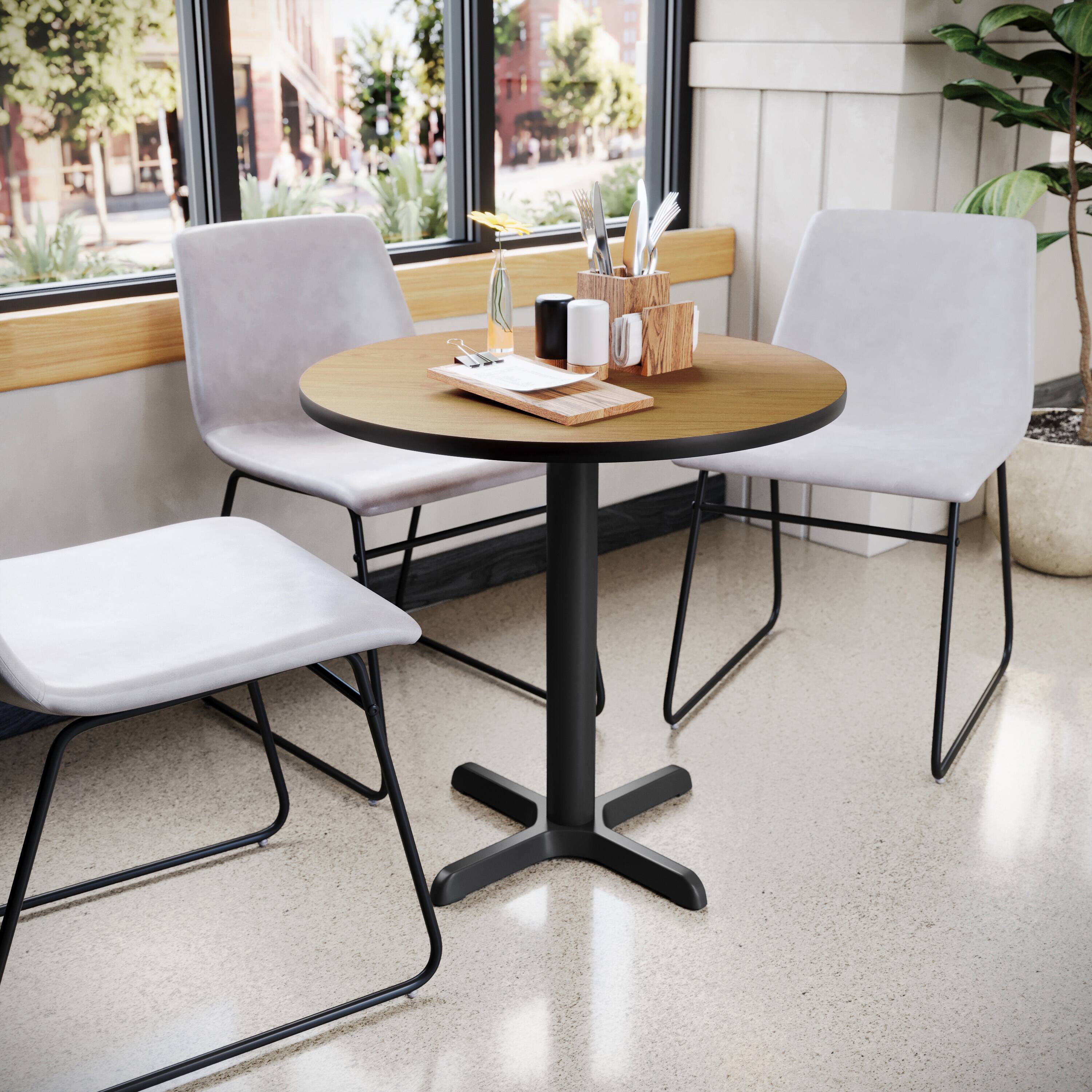 Alt View 1. Emma + Oliver - 30" Round Table Top with Reversible Laminate Top - Natural/Walnut.