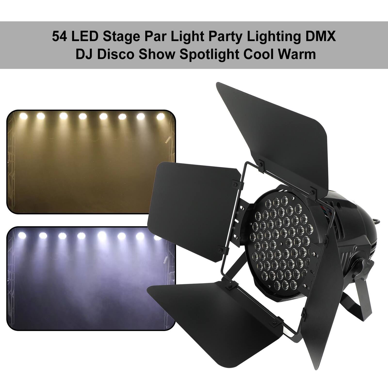 54 LED Stage Par Light Party Lighting DMX DJ Disco Show Spotlight Cool Warm