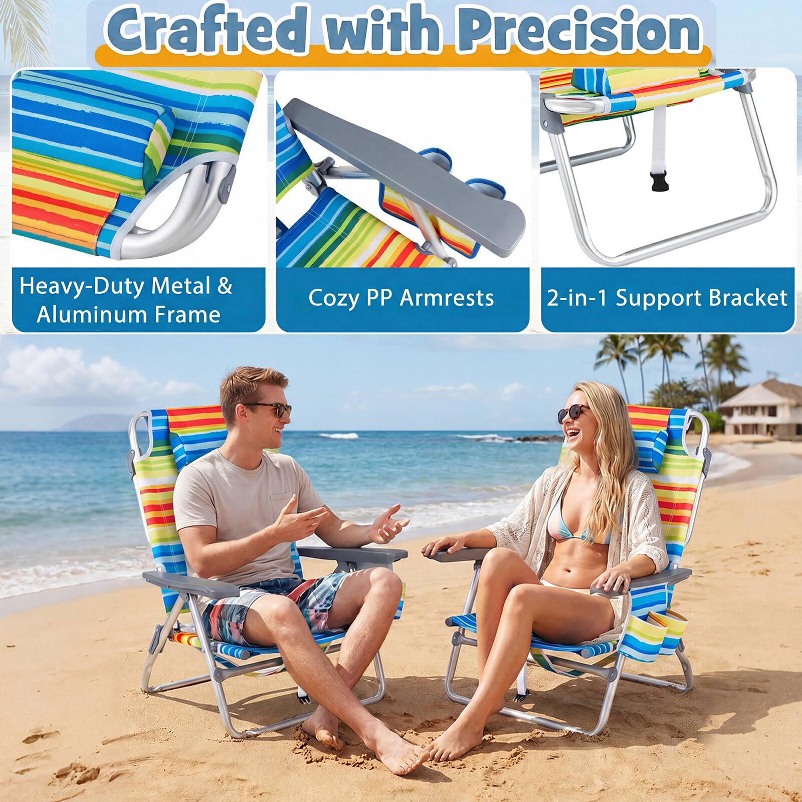Crafted with Precision  
Heavy-Duty Metal & Aluminum Frame  
Cozy PP Armrests  
2-in-1 Support Bracket