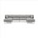 Front. Burrow - Contemporary Range 4-Seat Sofa with Double Attachable Ottoman - Stone Gray.