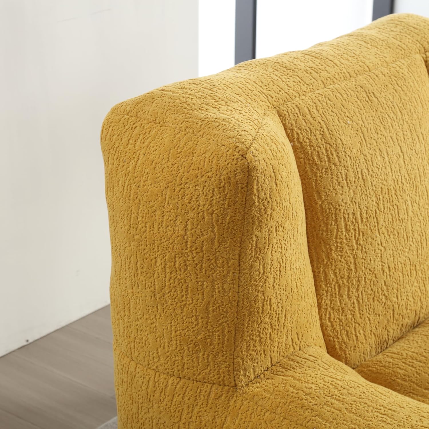 Alt View 3. Trinkets Crazed - Fluffy Bean Bag Chair, Comfy Bean Bag Chairs, Super Soft Lazy Sofa Chair with Memory Foam and Ottoman - yellow.