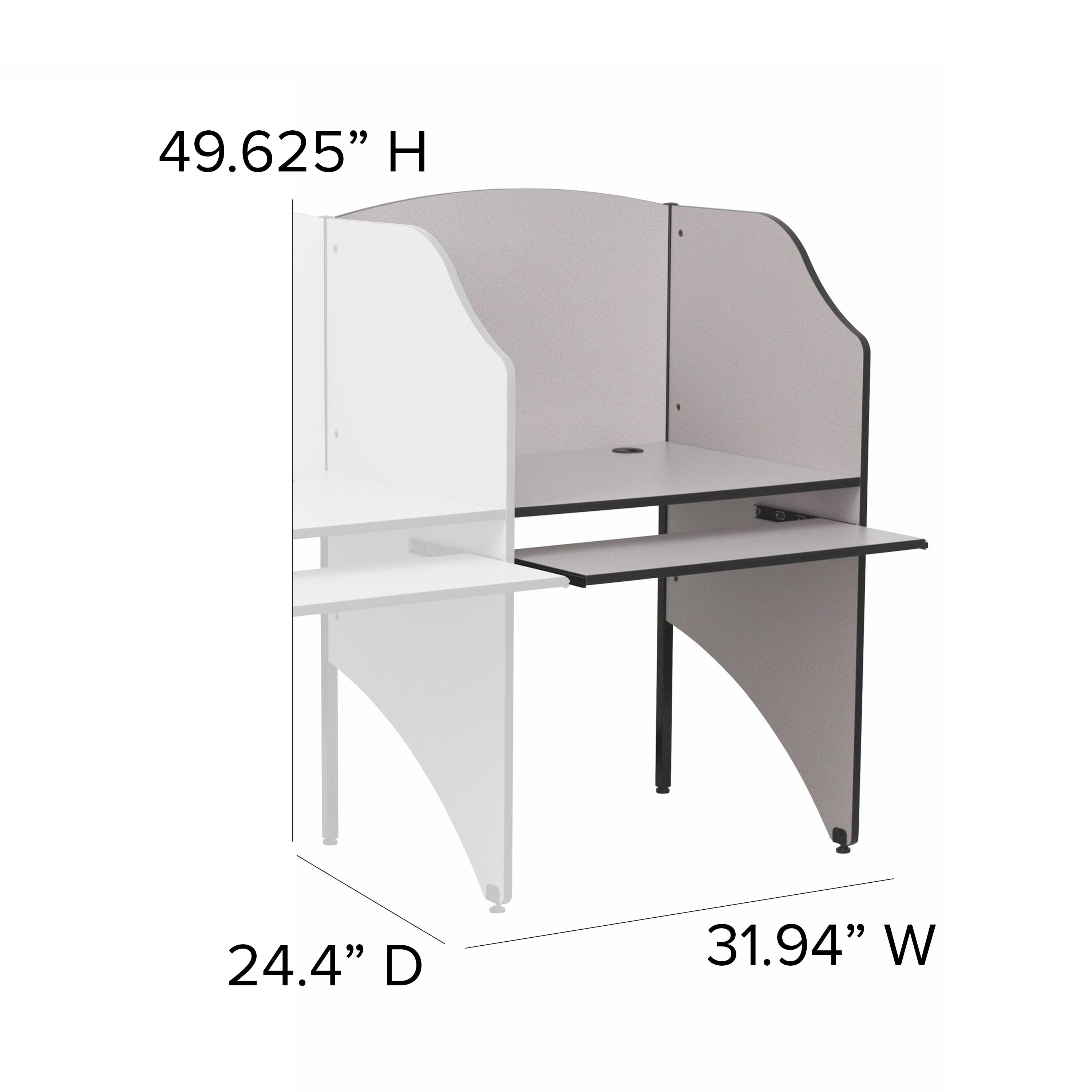 49.625" H  
24.4" D  
31.94" W