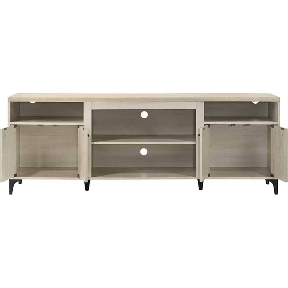 Angle. Lilola Home - Evander 70" 4-Door TV Stand - Oak - Oak.