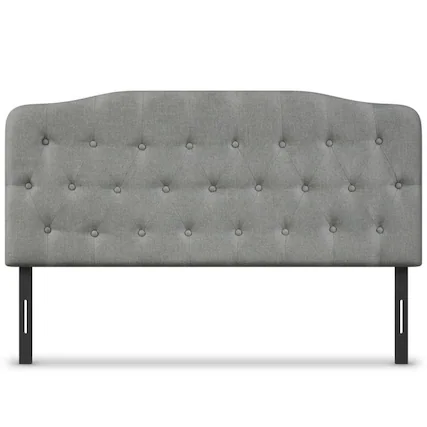 Front. SlickBlue - Bedroom Upholstered Headboard with Height Adjustment - Light Grey.