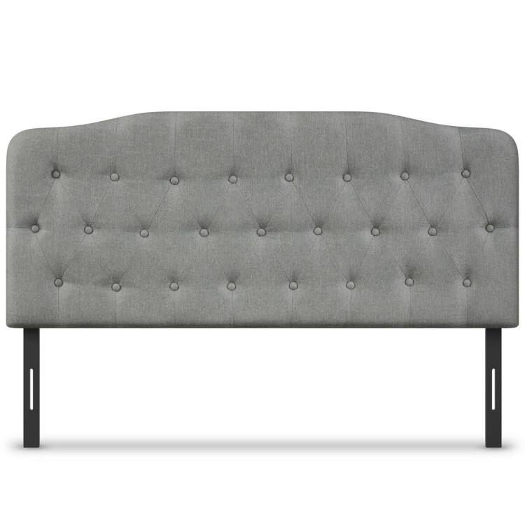 Front. SlickBlue - Bedroom Upholstered Headboard with Height Adjustment - Light Grey.