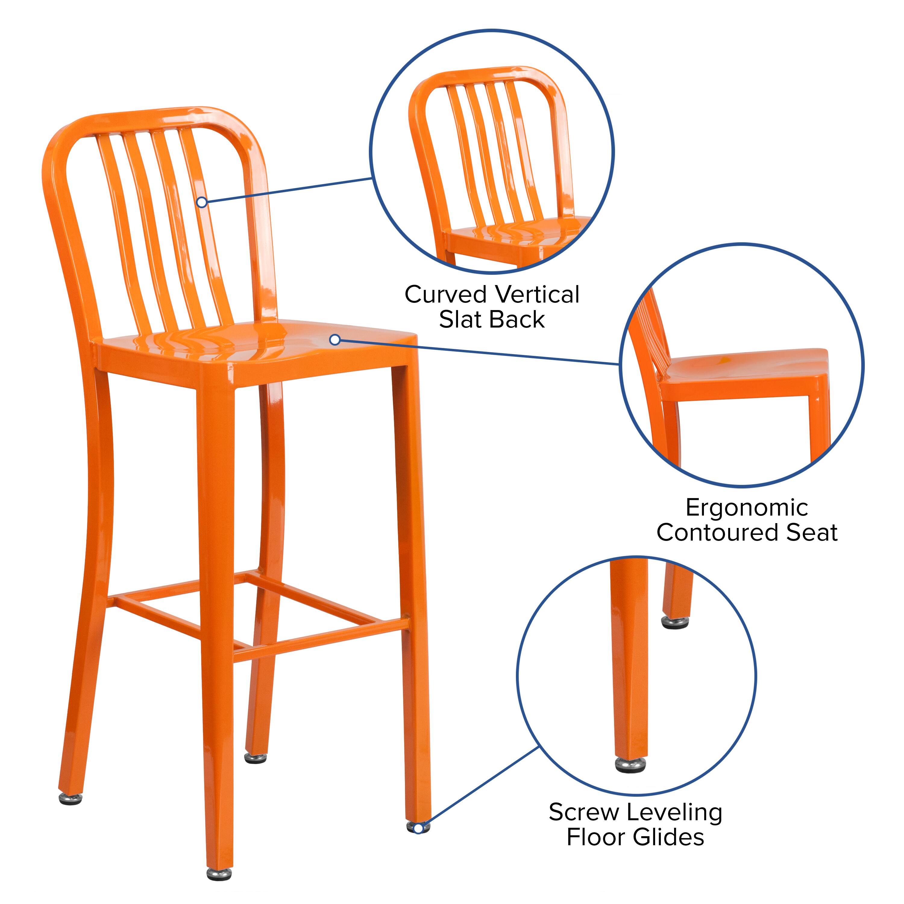Curved Vertical Slat Back  
Ergonomic Contoured Seat  
Screw Leveling Floor Glides
