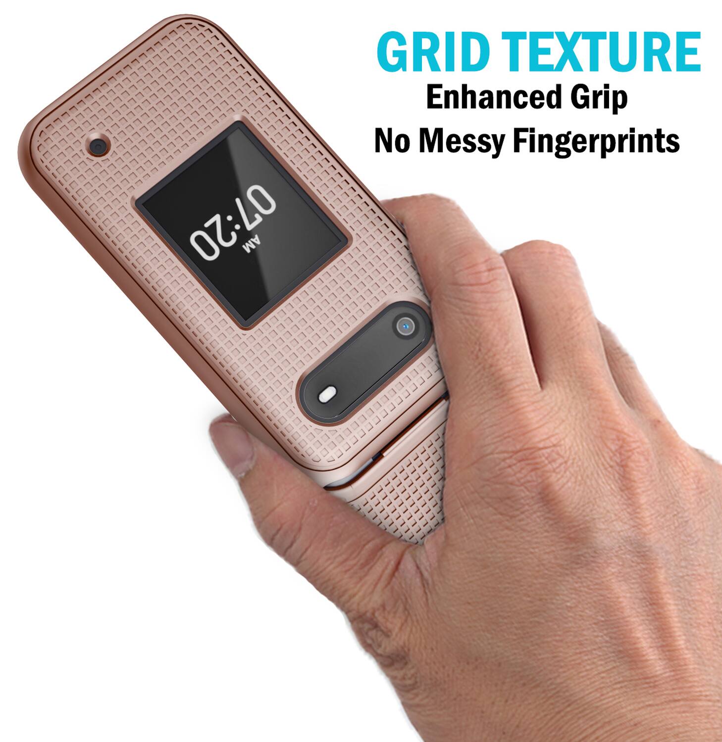 07:20 AM GRID TEXTURE Enhanced Grip No Messy Fingerprints