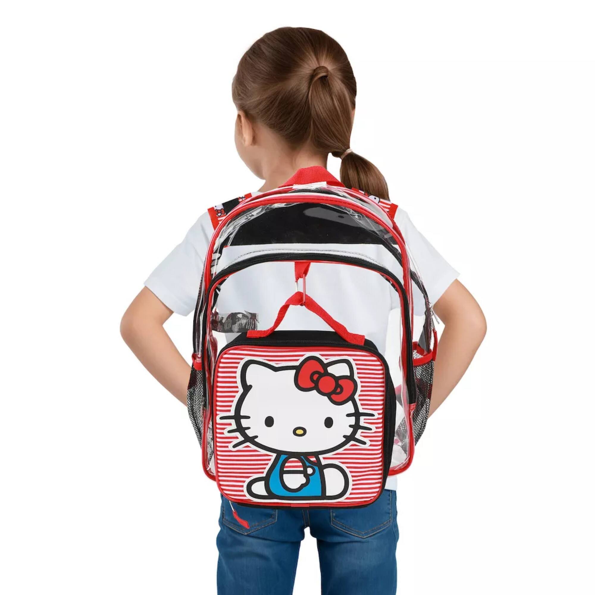 Alt View 6. Hello Kitty - Hello Kitty 16" Clear Backpack for School and Travel with a Lunch Kit Set - Assorted Pre-Pack.