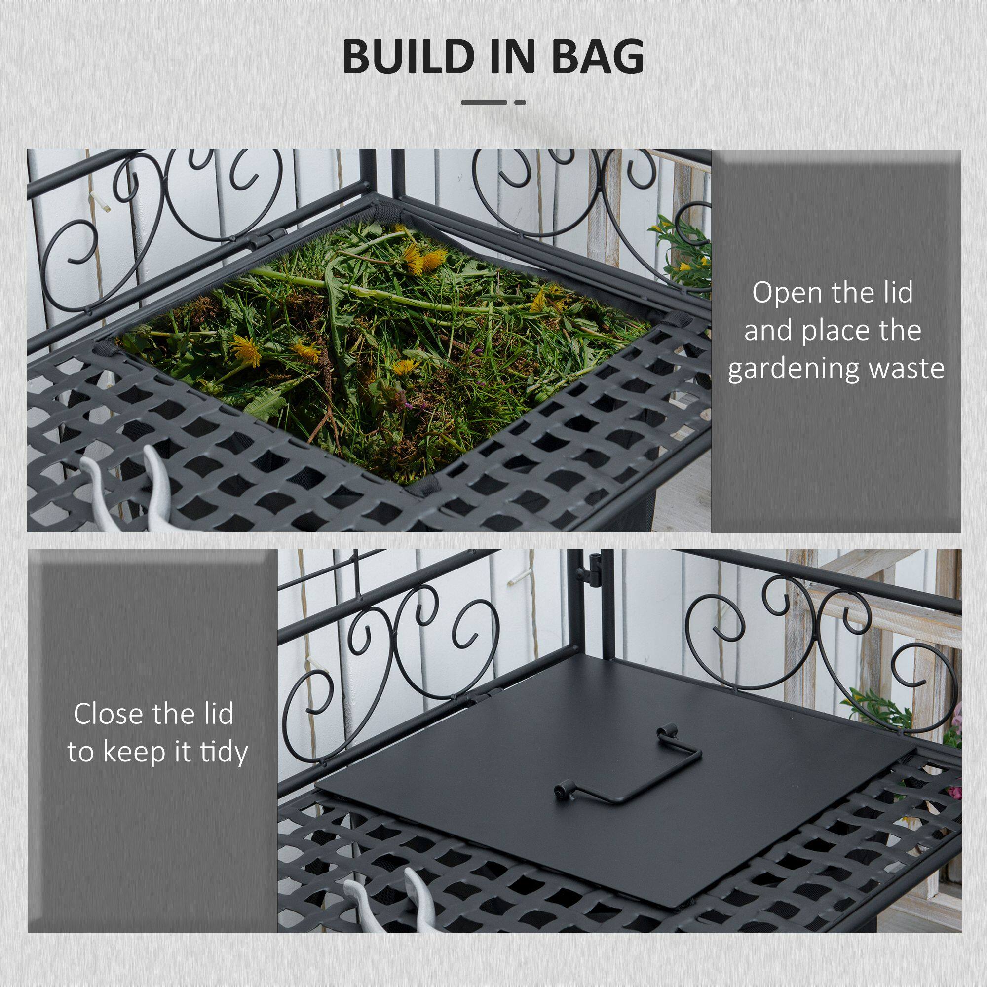 BUILD IN BAG

Open the lid and place the gardening waste
Close the lid to keep it tidy