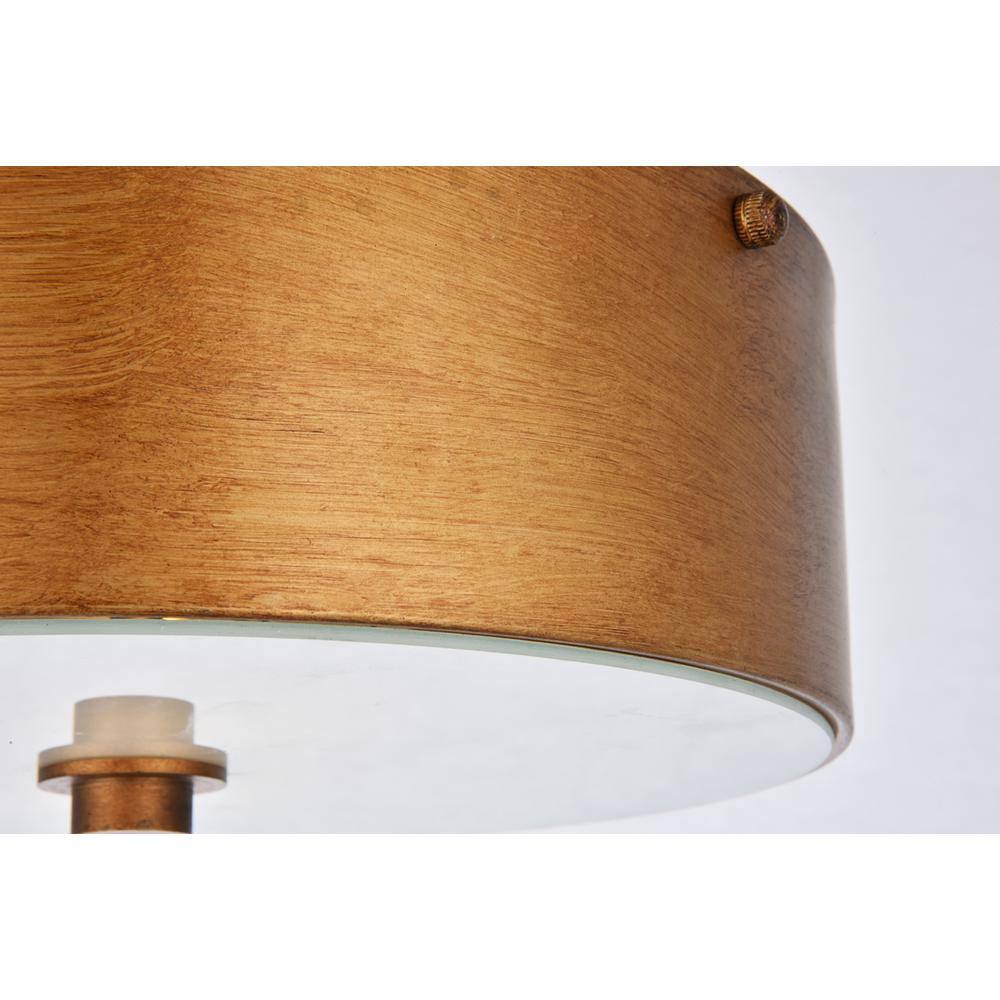 Alt View 1. Living District - Hazen 2 light 12 inch Vintage Gold flush mount - Vintage Gold And White.