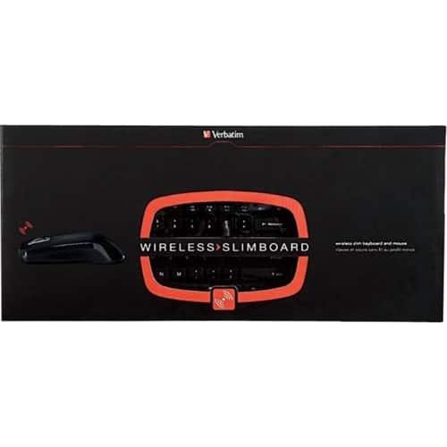 Verbatim - 96983 TKL Wireless Optical Slim Keyboard and Mouse - Piano black - Front_Zoom
