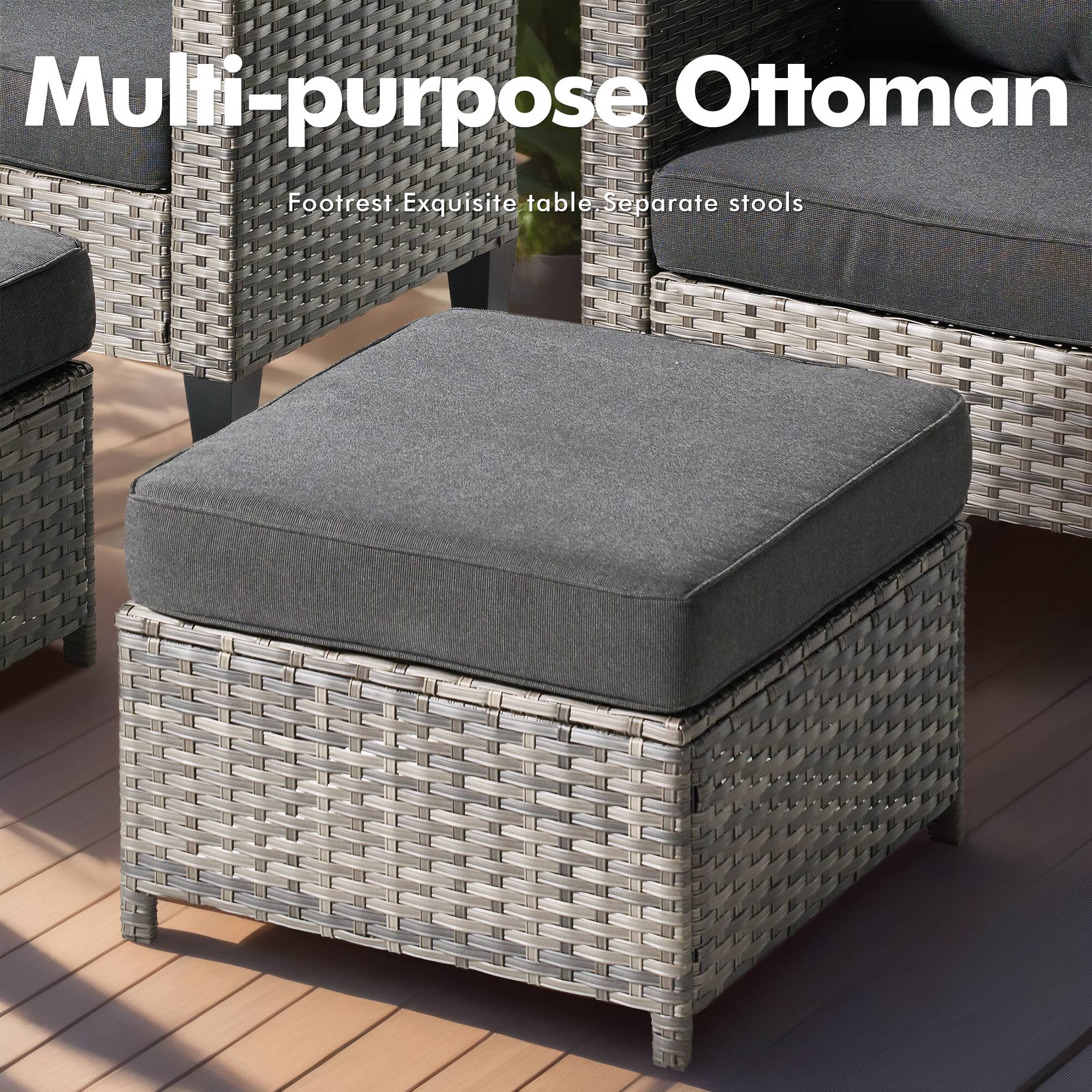 Multi-purpose Ottoman  
Footrest. Exquisite table. Separate stools