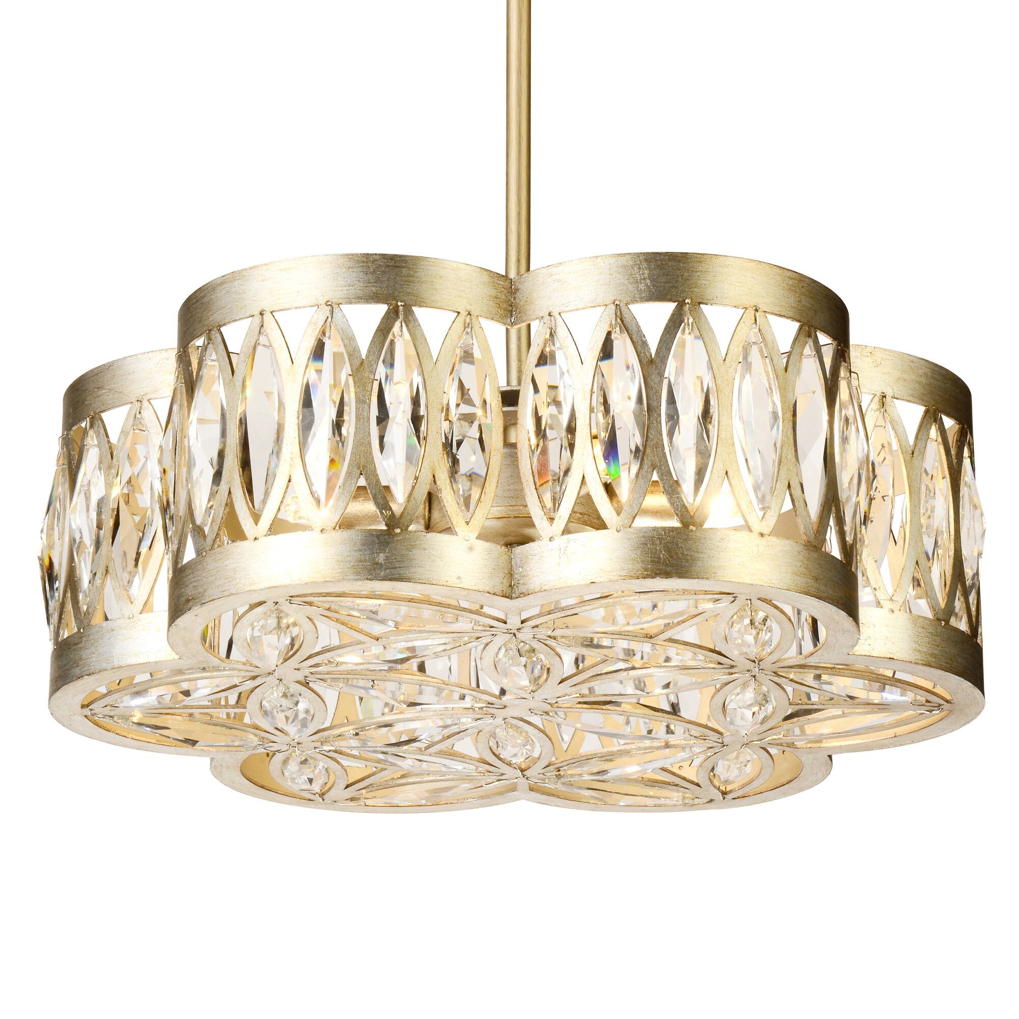 Angle. CWI Lighting - Nova 6 Light Chandelier With Champagne Finish - Champagne.