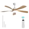 Front. Sofucor - 52 inch Low Profile Ceiling Fans with Lights and Remote Control Outdoor Indoor Ceiling Fan - White.