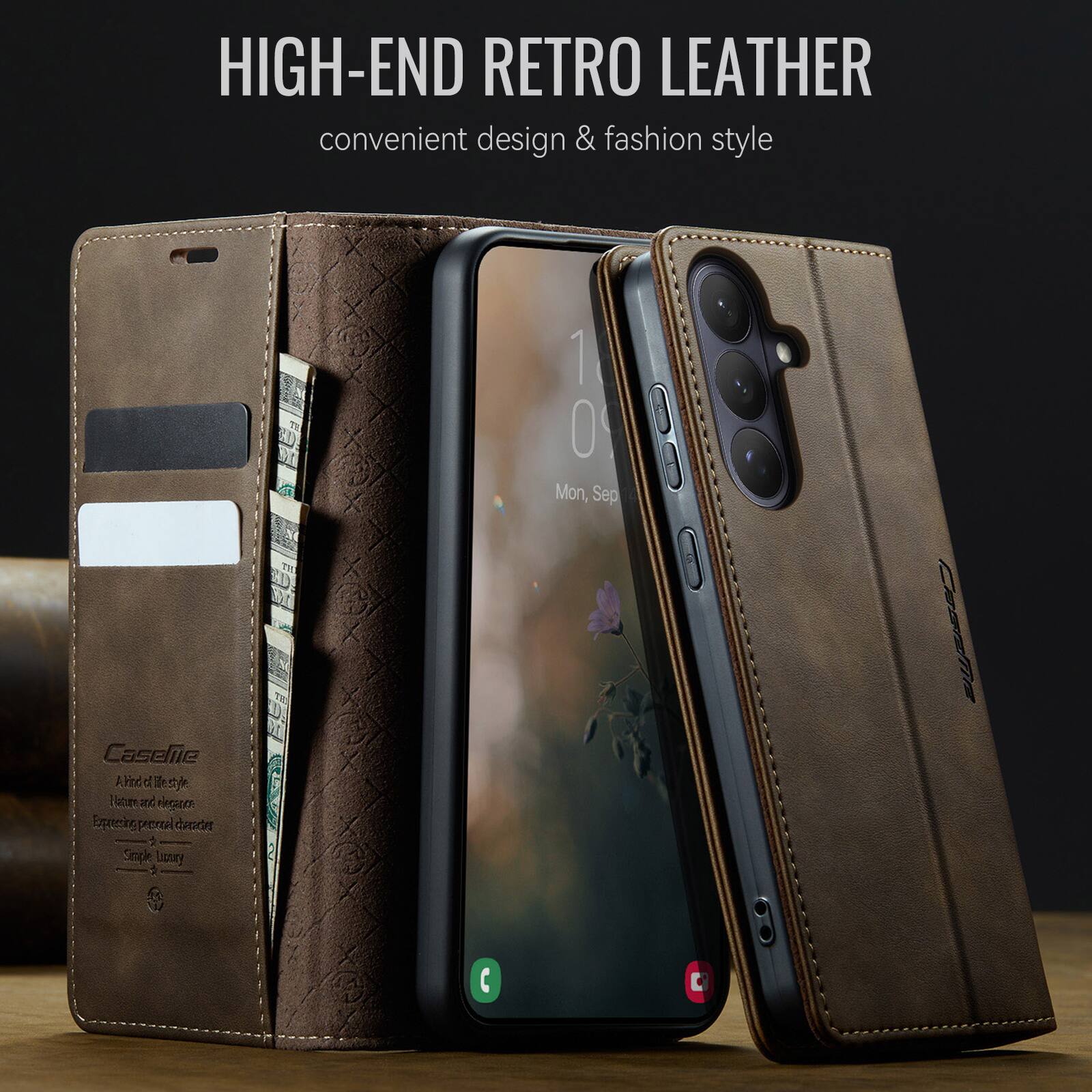 HIGH-END RETRO LEATHER  
convenient design & fashion style  

Caselife  
A brand of lifestyle  
Nature and elegance  
Expressing personal character  
Simple Luxury  

Mon, Sep 10