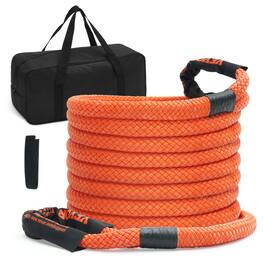 VEVOR - 1" x 30' Kinetic Recovery Tow Rope 38,000 lbs, Heavy-Duty Off Road Snatch Strap, Extreme Duty 30% Elasticity Energy - Orange