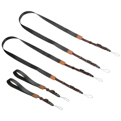 Front. Unique Bargains - 2Set Camera Strap, Safety Adjustable Shoulder Sling Neck Strap with Hand Wrist Lanyard for DSLR - Gray.