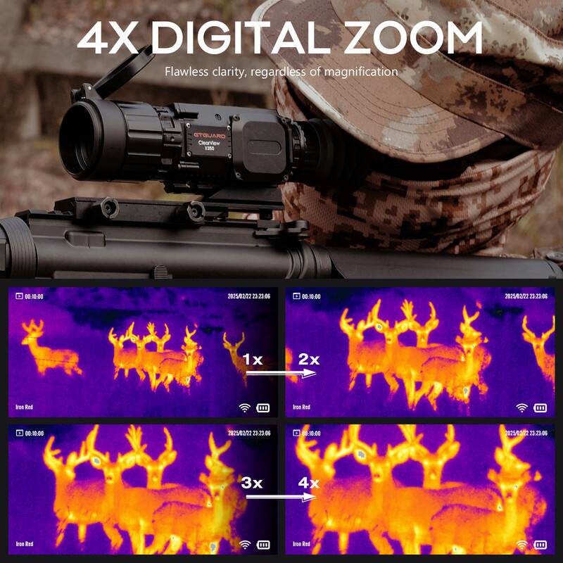 4X DIGITAL ZOOM  
Flawless clarity, regardless of magnification  

STGUARD  
CoreView 13N  

00:10-00 2025/03/22 23:23-06  
1x  
Iron Red  

00:10-00 2025/03/22 23:23-06  
2x  
Iron Red  

00:10-00 2025/03/22 23:23-06  
3x  
Iron Red  

00:10-00 2025/03/22 23:23-06  
4x  
Iron Red