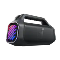 Front. Soundcore - by Anker Boom 2 Plus IPX7 Waterproof 140W Bluetooth Speaker with Subwoofers, BassUp 2.0, Custom Lighting, & Power Bank - Black.