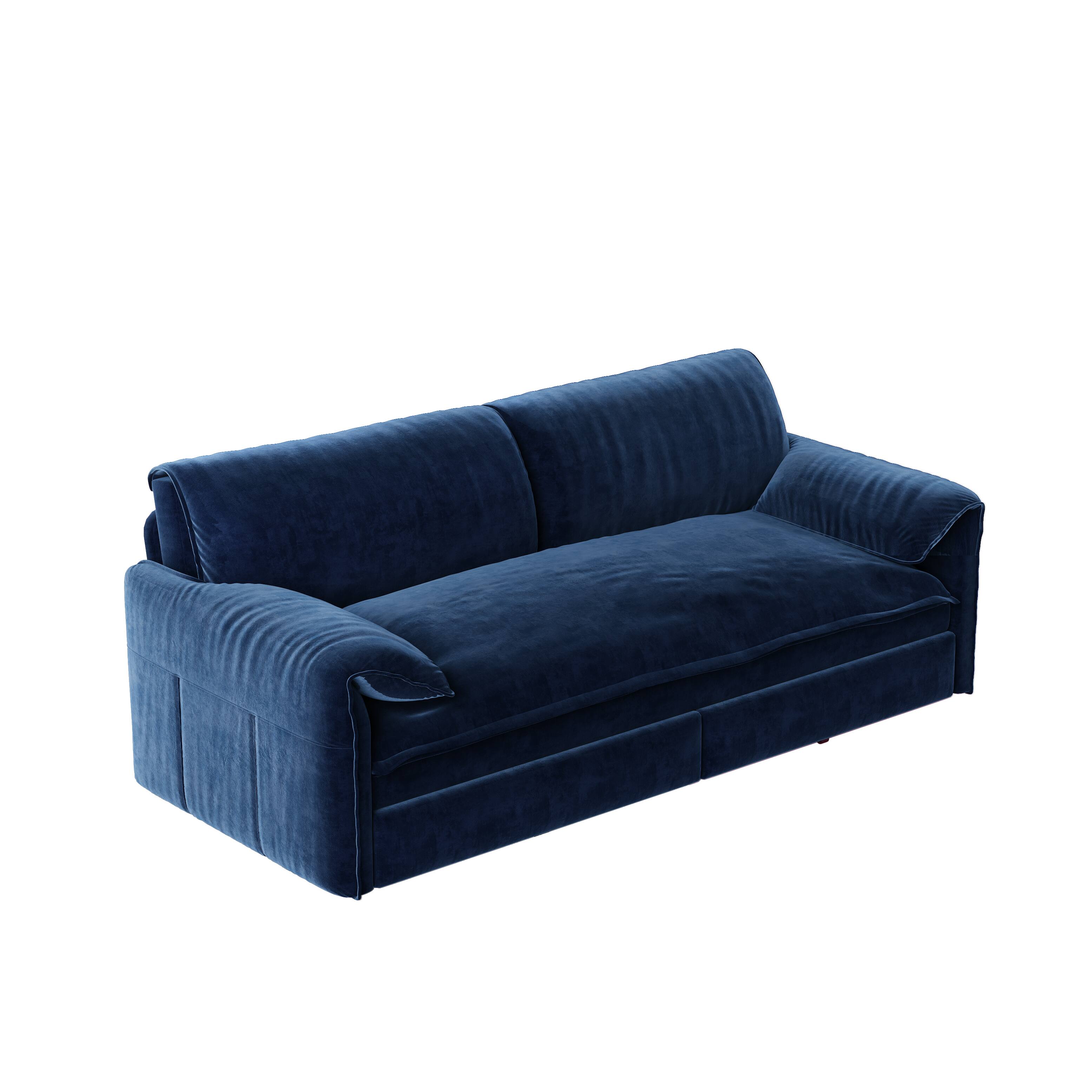 Alt View 7. Tiramisubest - Queen Pull Out Sofa Bed,3-in-1 Convertible Sleeper Sofa with Side Storage,Velvet Loveseat for Living Room,Office,Blue - Blue.