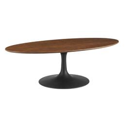 FurniFact - Oval wood coffee table with set of two, sleek design, modern style - Brown