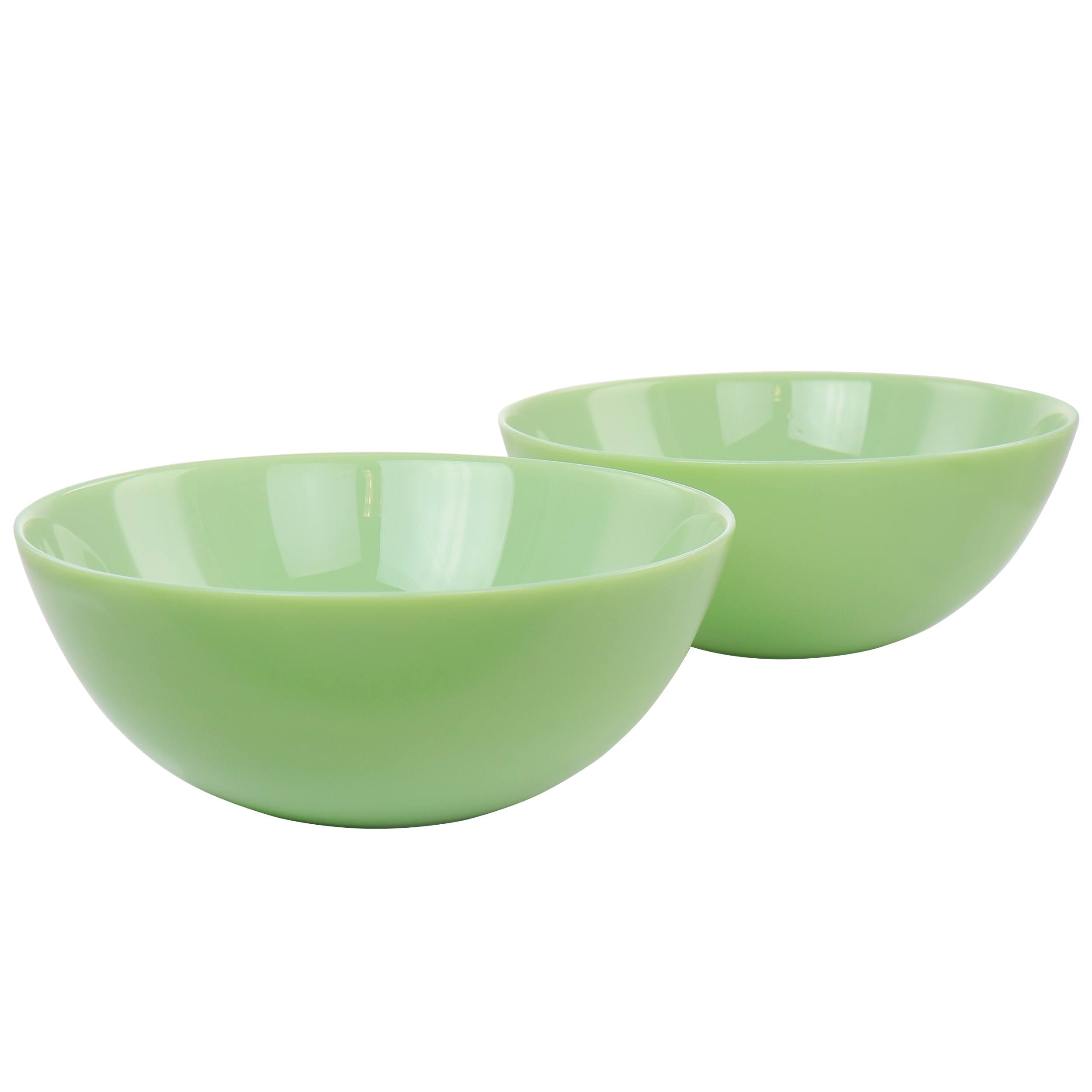 Front. Martha Stewart - Martha Stewart 2 Piece 10 Inch Jadeite Glass Serving Bowl Set in Jade Green - Jade Green.