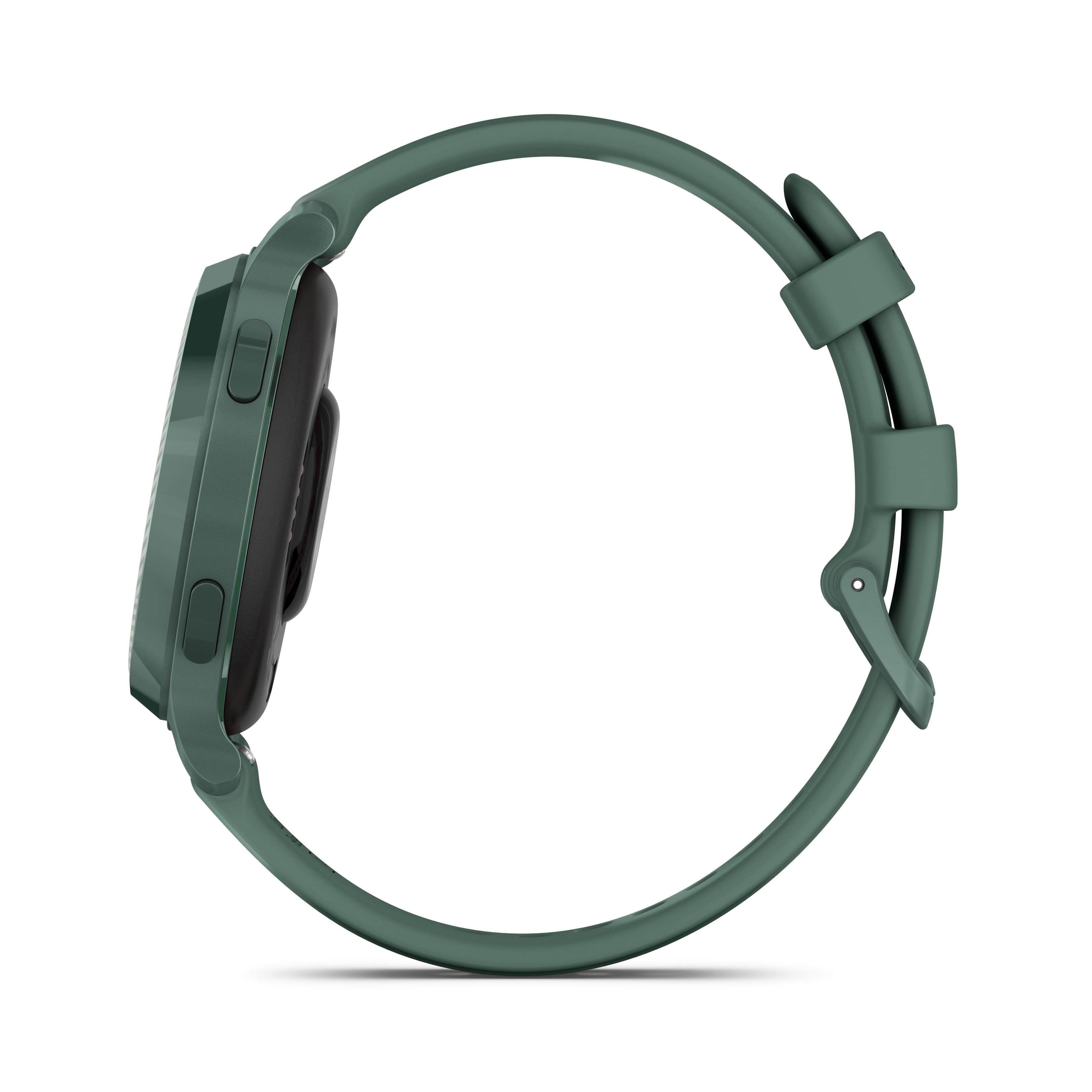 Alt View 1. Garmin - Lily 2 Active GPS Smartwatch 33 mm Anodized Aluminum - Jasper Green with Jasper Green Silicone Band.