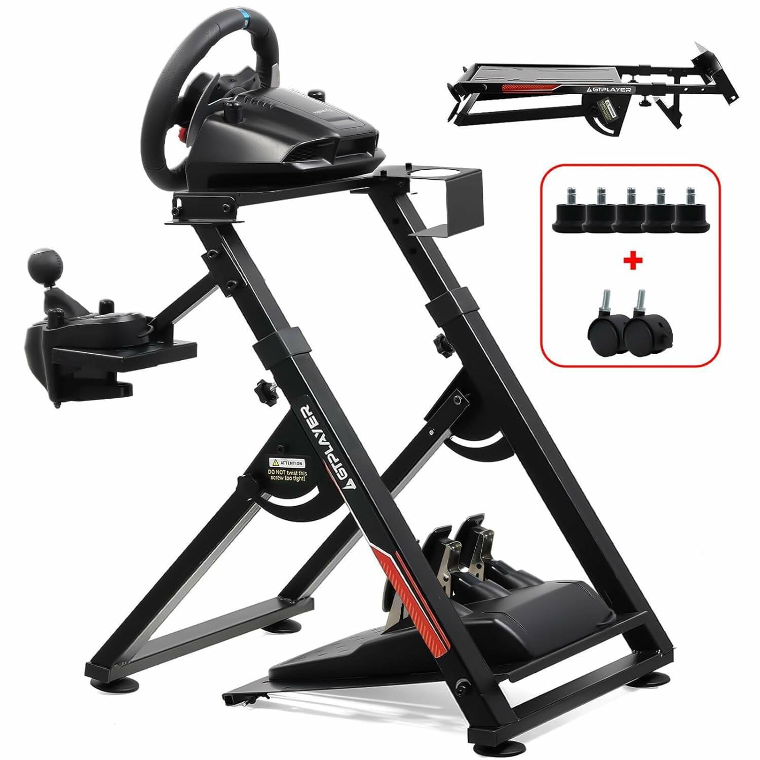 GTPlayer - Sim Racing Wheel Stand Simulator Cockpit Wheel Stand With Cup Holder - Black price history on PriceWatchPro