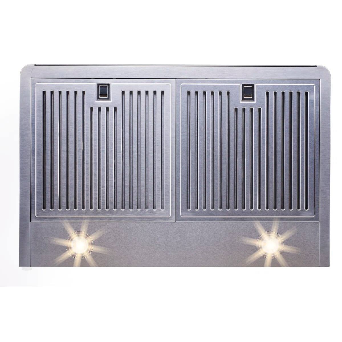 Left. Winflo - Winflo 30 inch Convertible 480 CFM Stainless Steel Wall Mount  Range Hood with Baffle Filters - Stainless Steel.