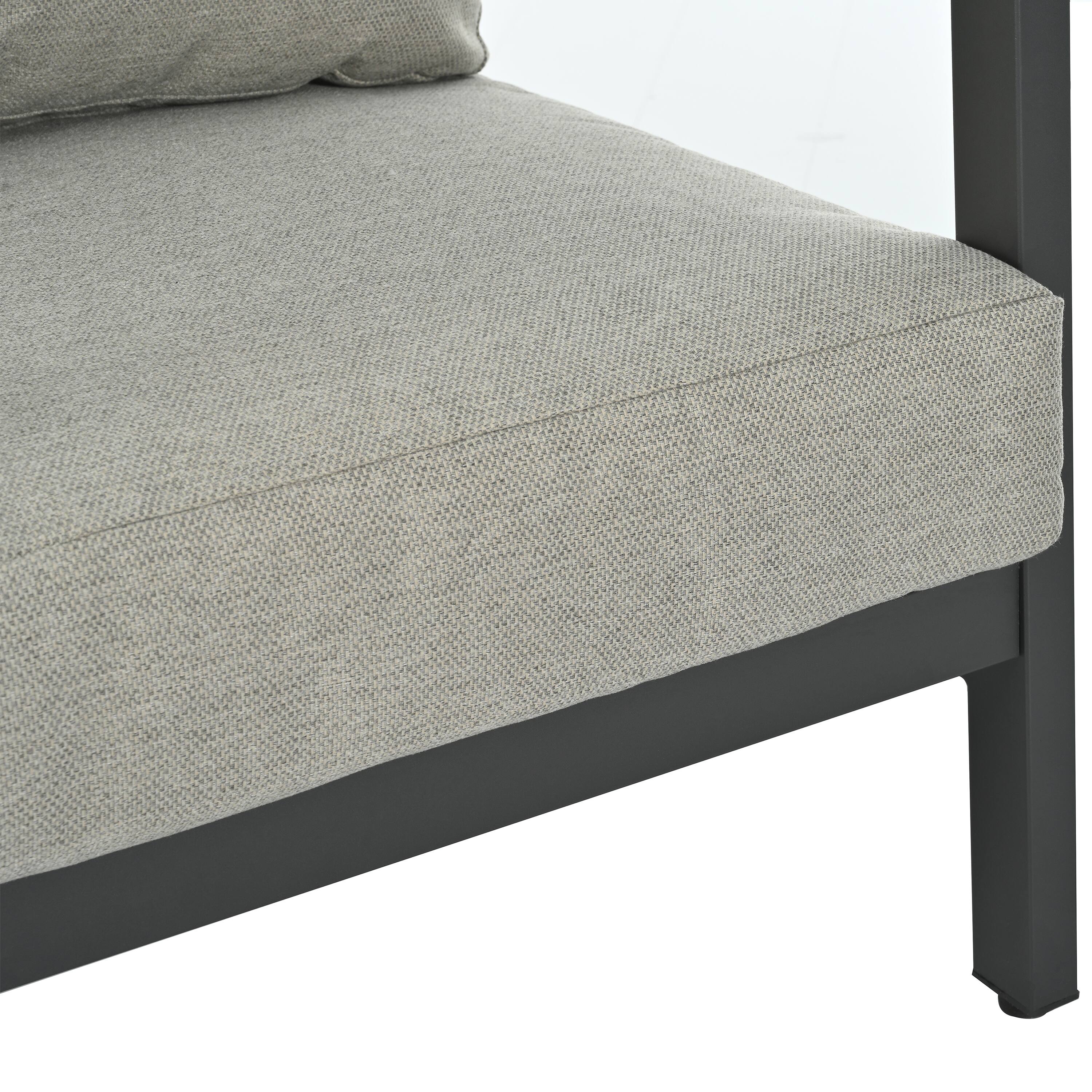 Alt View 9. Mondawe - 4-Piece Outdoor Seating Set with Thick Cushions - Light Gray.