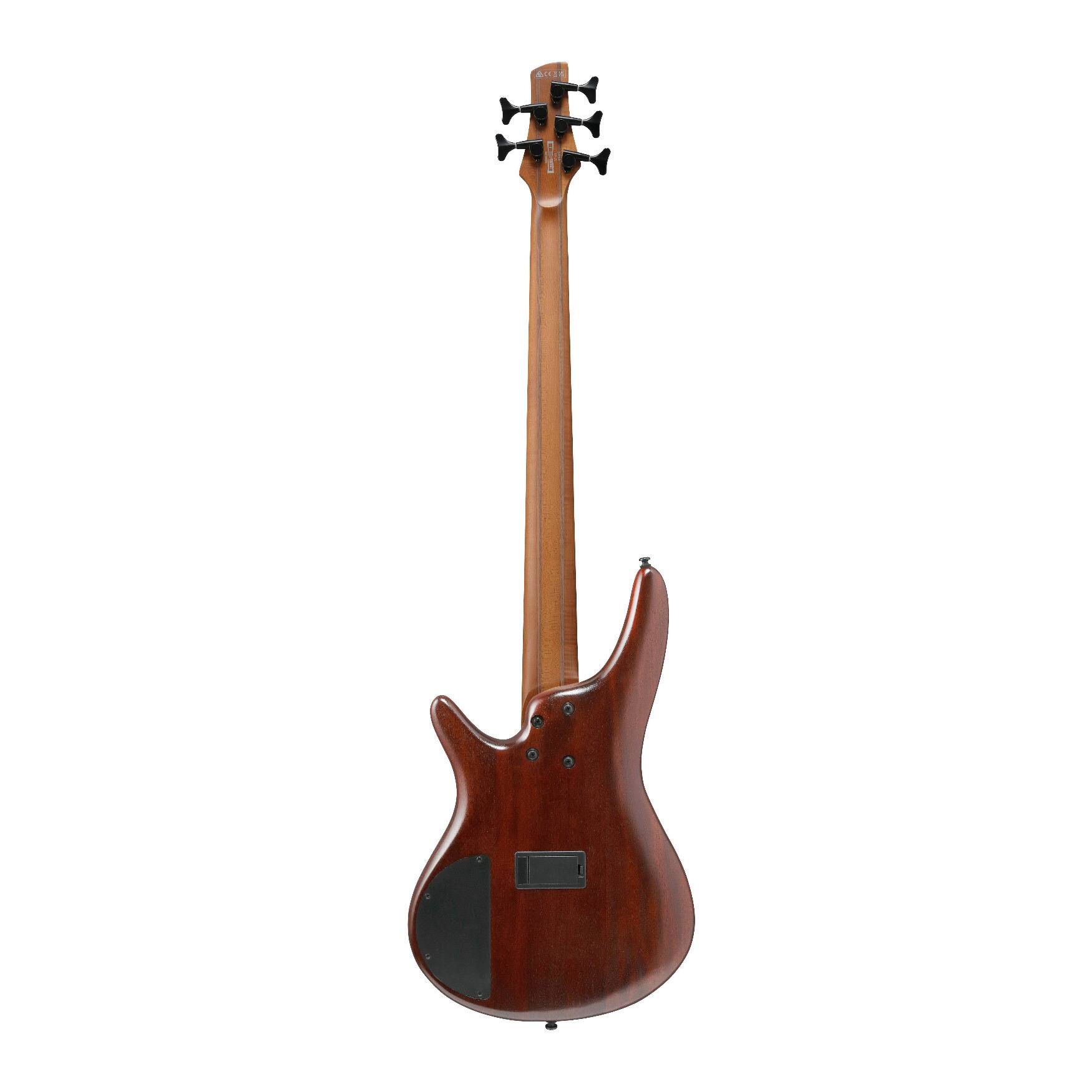 Angle. Ibanez - Ibanez SR505AMHL SR Standard 5str Electric Bass - Mahogany Brown Burst Low Gloss.