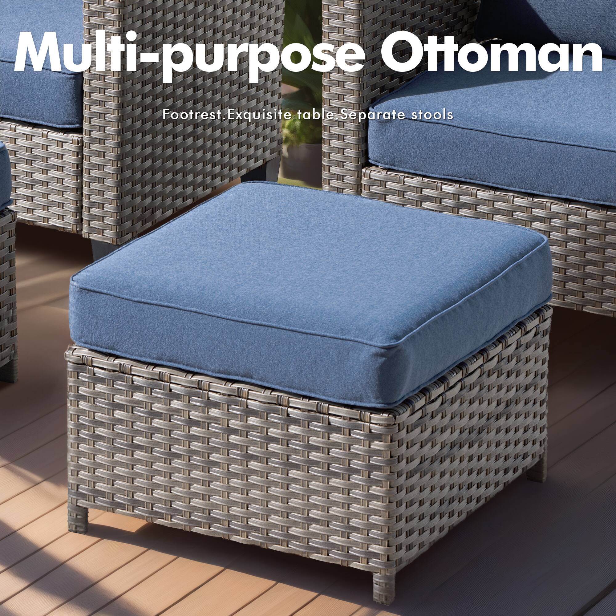 Multi-purpose Ottoman  
Footrest. Exquisite table. Separate stools