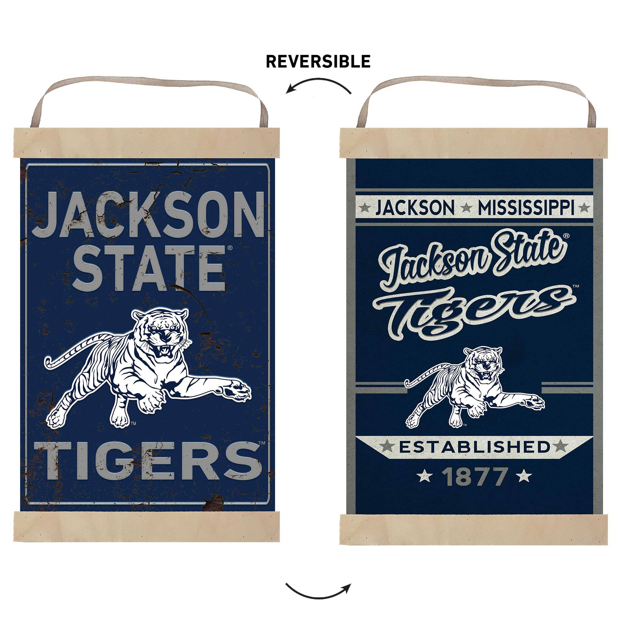 REVERSIBLE JACKSON STATE JACKSON MISSISSIPPI STATE JACKSON STATE TIGERS TIGERS ESTABLISHED 1877