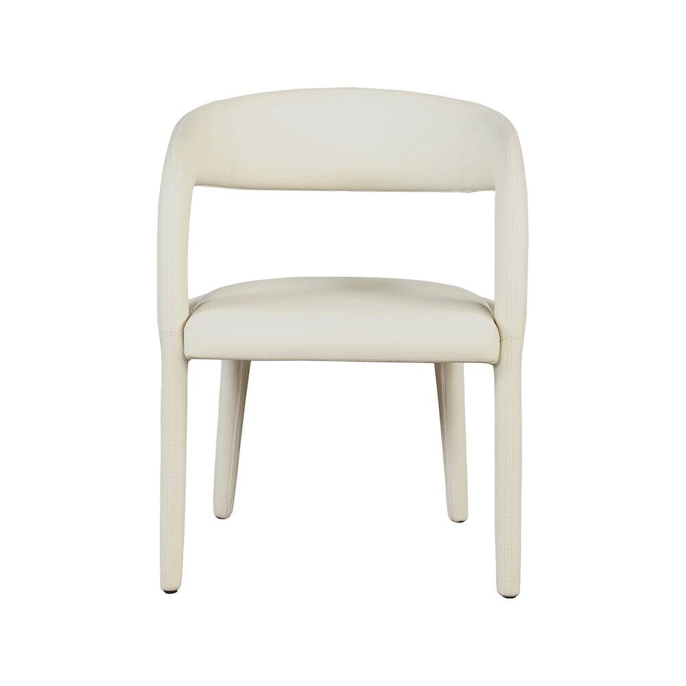 Alt View 3. Meridian Furniture - Sylvester Cream Vegan Leather Dining Chair - Beige.