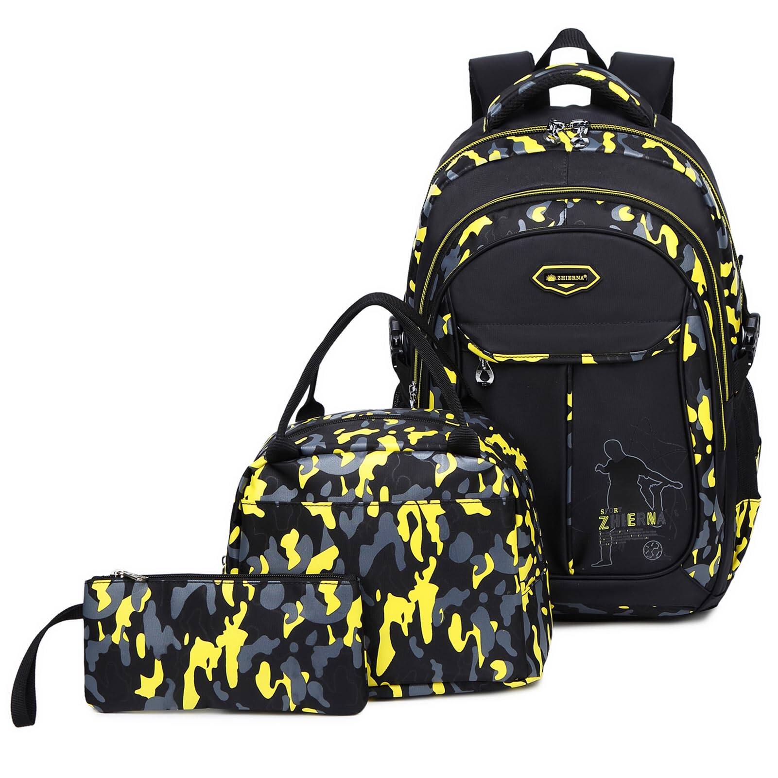 Pacoar Cade School Backpack For Cool Camouflage Bookbags With Lunch Box ...