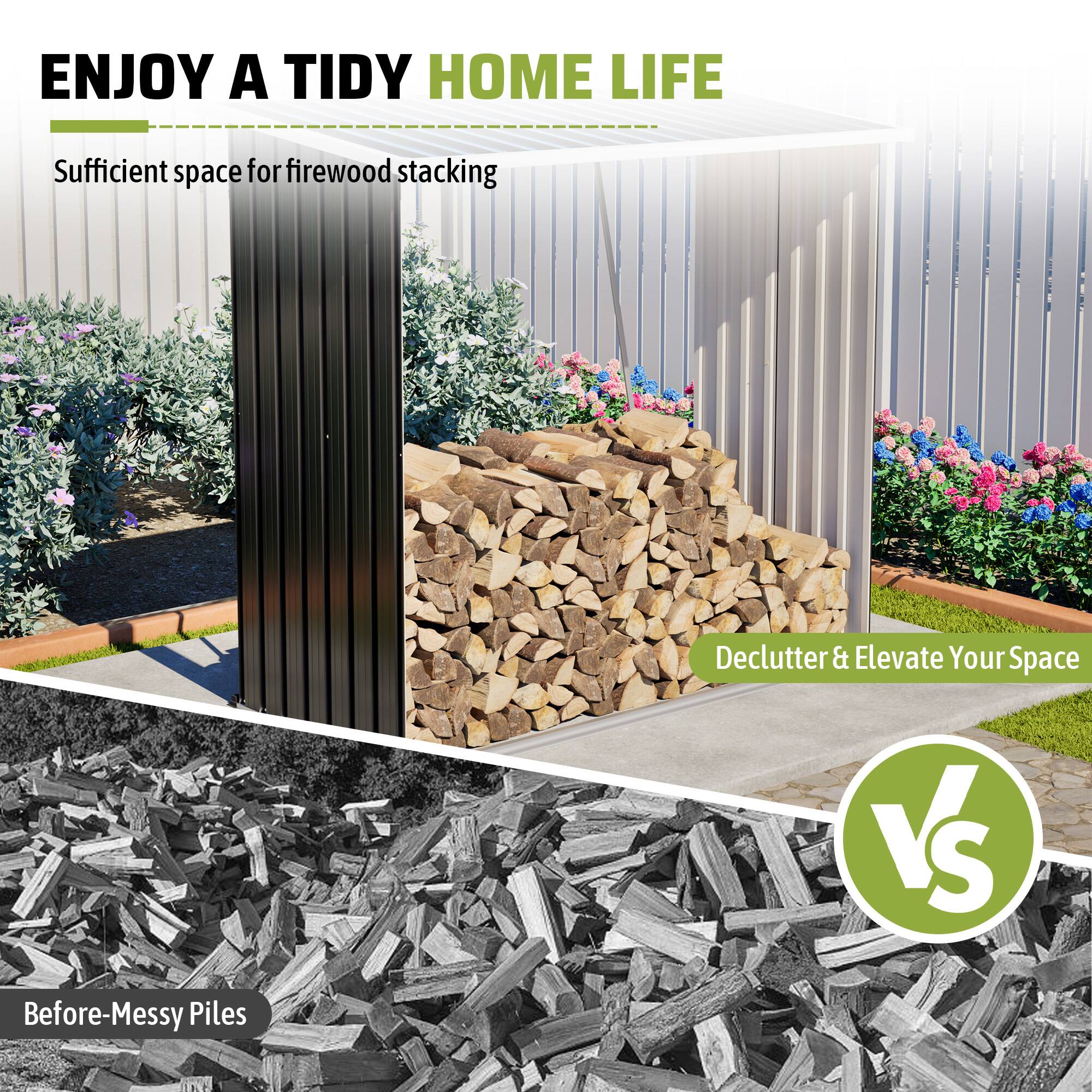 ENJOY A TIDY HOME LIFE

Sufficient space for firewood stacking

Declutter & Elevate Your Space

Before: Messy Piles