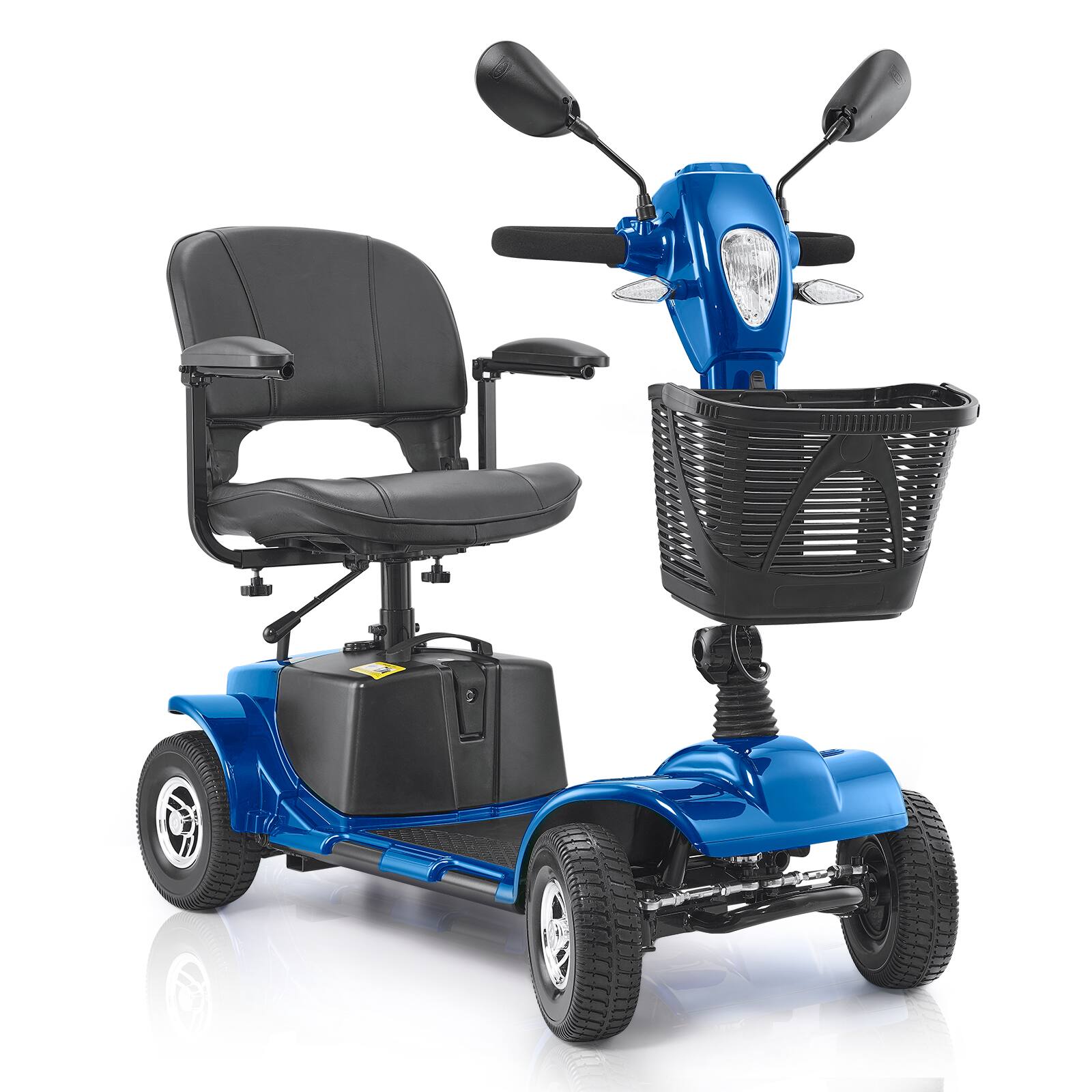 Front. VEVOR - Heavy-Duty 4 Wheel Mobility Scooter for Adults & Seniors - Folding Electric Powered Mobility Scooter, 12 Mile Long Range - Black;Blue.