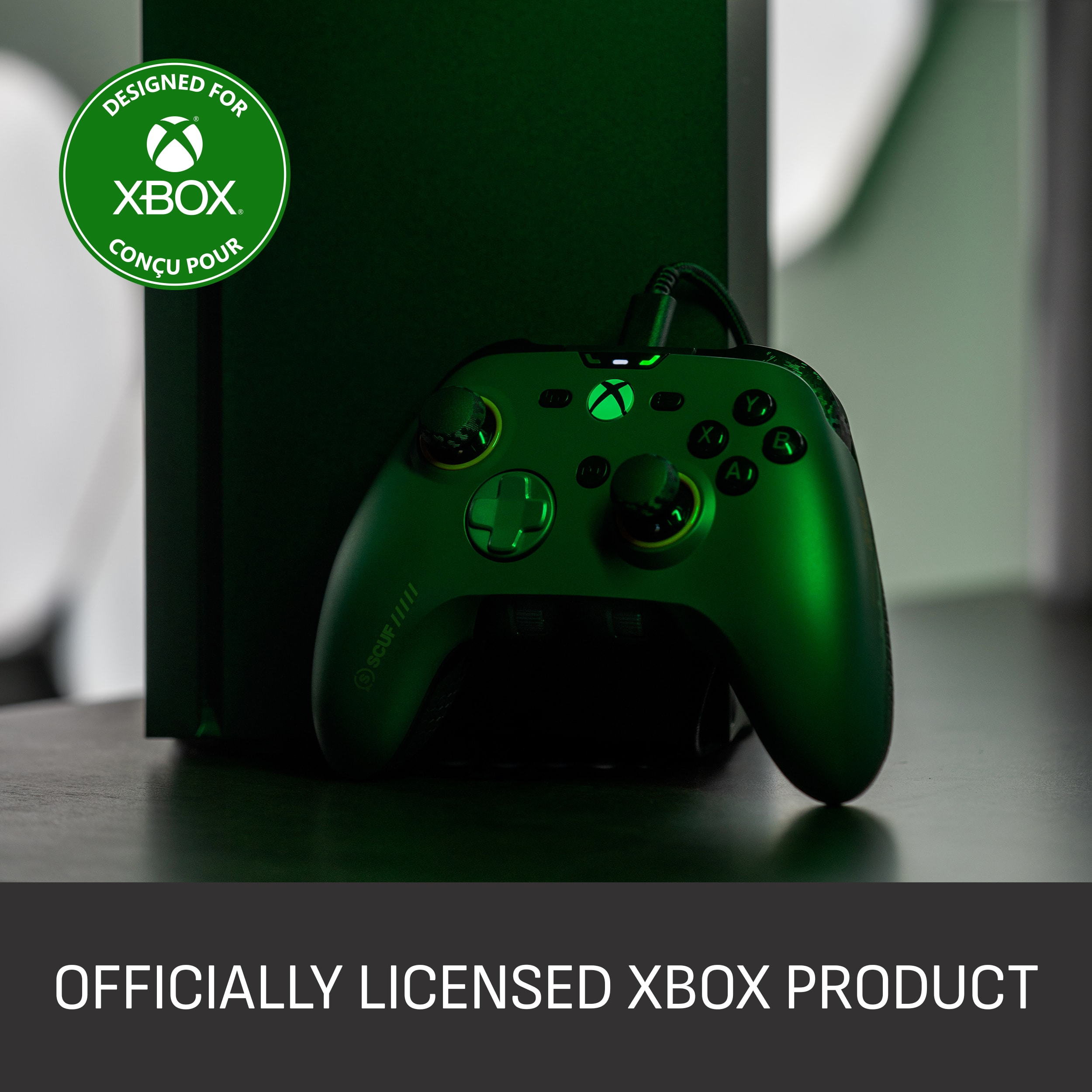 Designed for Xbox CONUF Pour. Officially licensed Xbox product.
