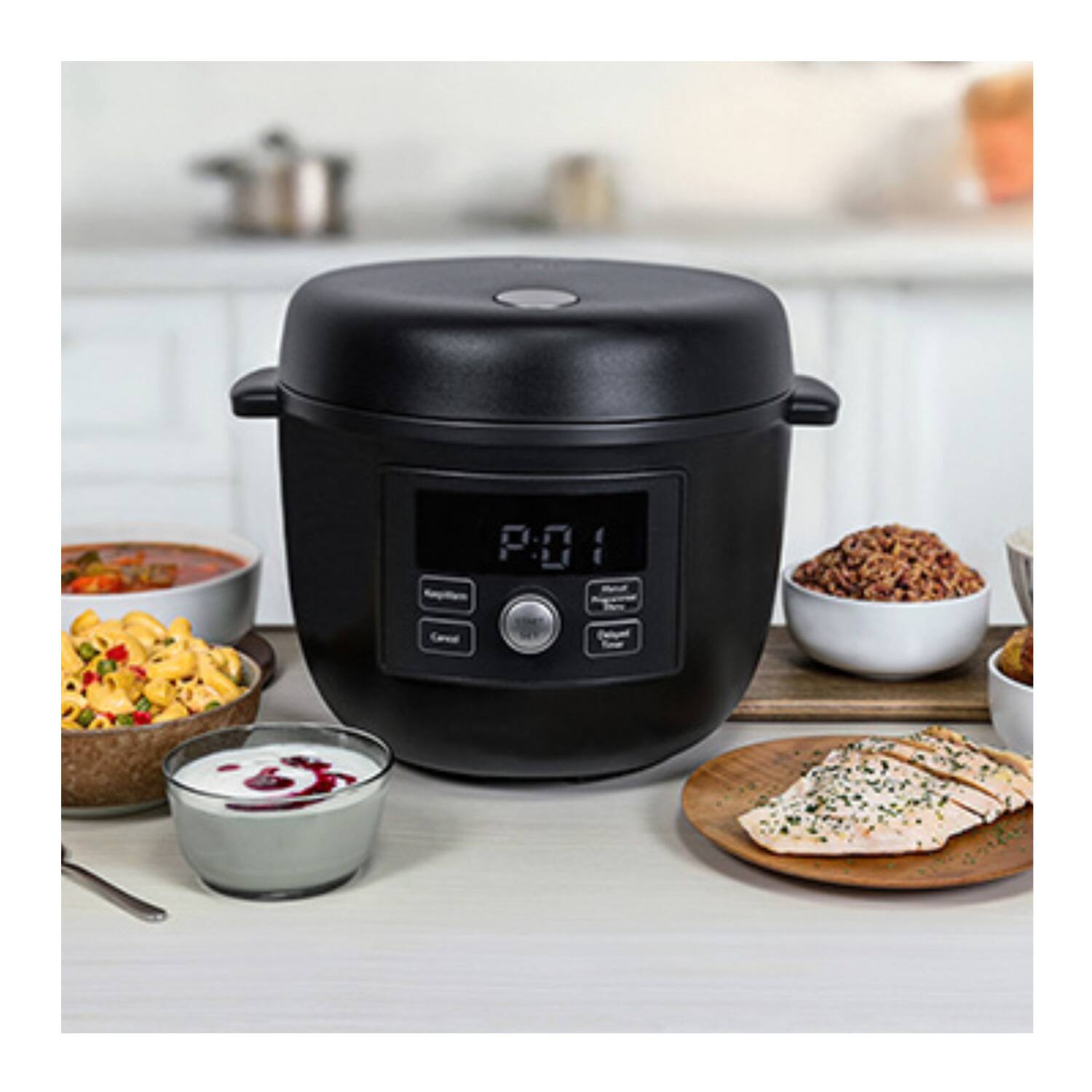 Left. Tiger - Tiger COL-A40U 2.6-Quart Compact 8-in-1 Electric Multi-Cooker (Carbon Black) - N/A.