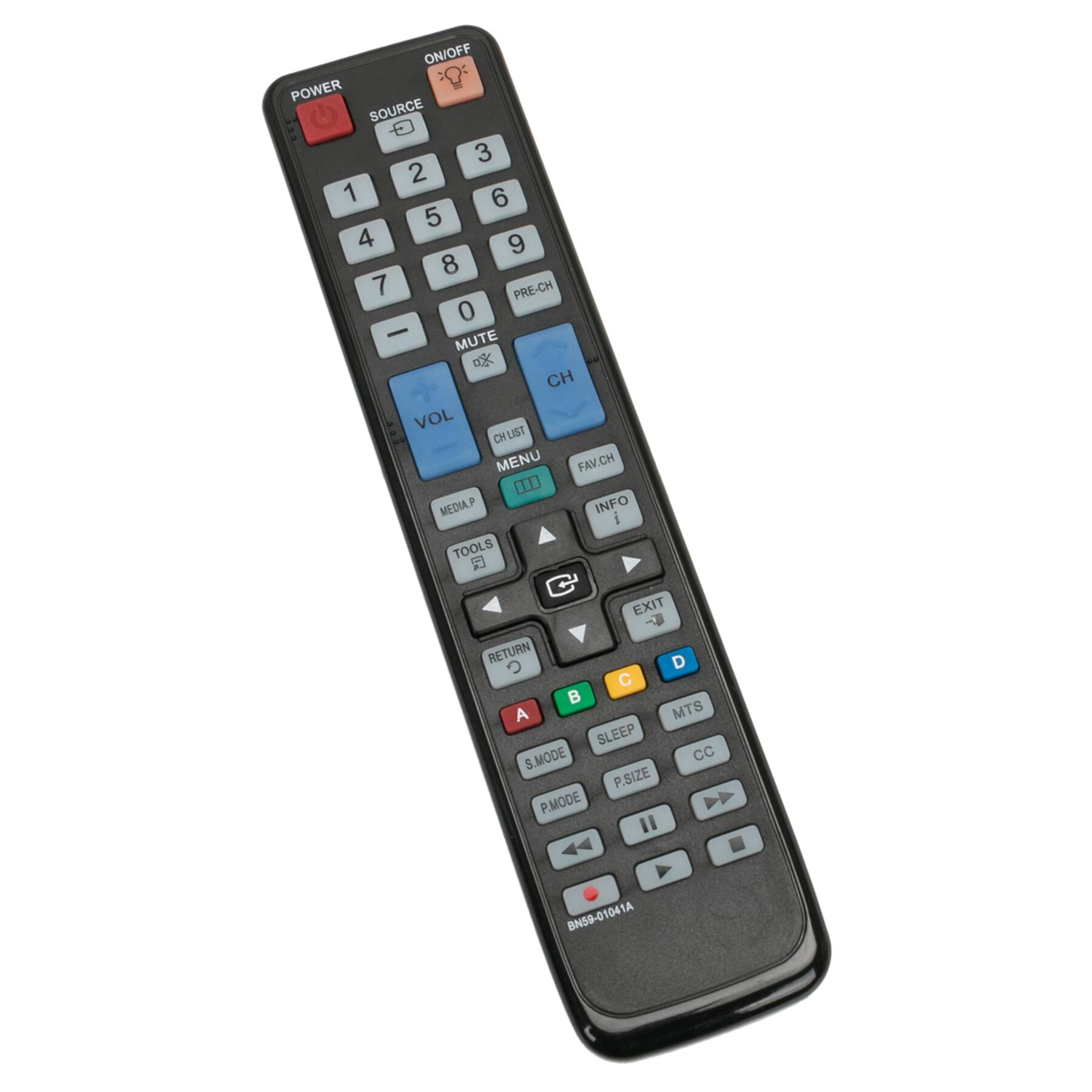 ON/OFF : POWER SOURCE 1 2 3 4 5 6 7 8 9 0 PRE-CH MUTE CH VOL CH LIST MENU FAV.CH INFO TOOLS EXIT RETURN MEDIA.P C D A MTS SLEEP S.MODE P.SIZE P.MODE CC BN59-01041A