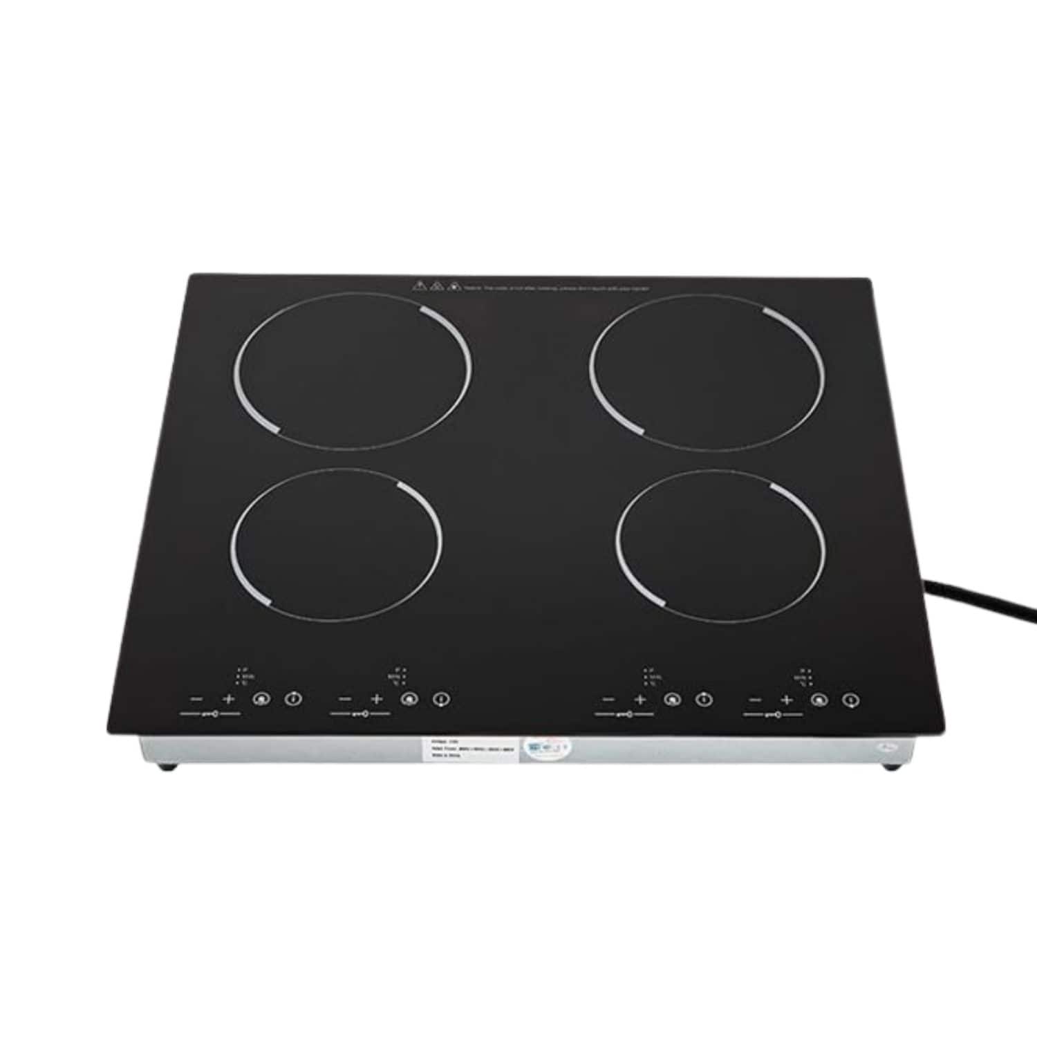 Front. Stock Preferred - 4-Burner 3000W Electric Ceramic Cooktop - Black.