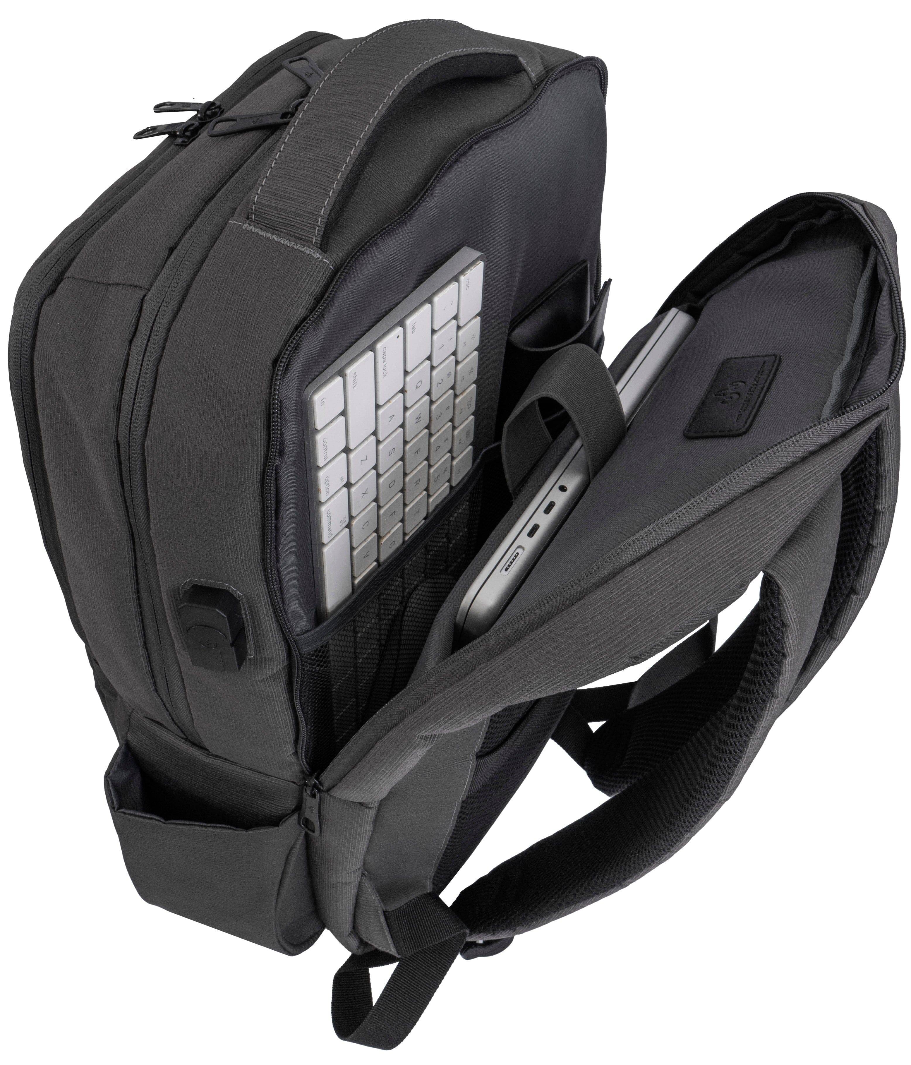 Back. Jack Abrahams - Jack Abrahams The Columbia Twill Nylon Workbook Backpack 22L - Gray - Gray.