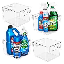 Sorbus - 4 Pack Medium Plastic Storage Bins with Handle - Clear