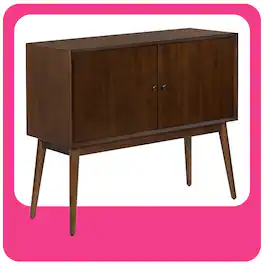 Adore Decor - Brookline 2 Door Storage Cabinet - Walnut Brown